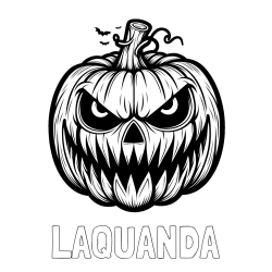 Online Created Coloring Page - LAQUANDA Coloring Page and Evil Pumpkin Face Coloring Page