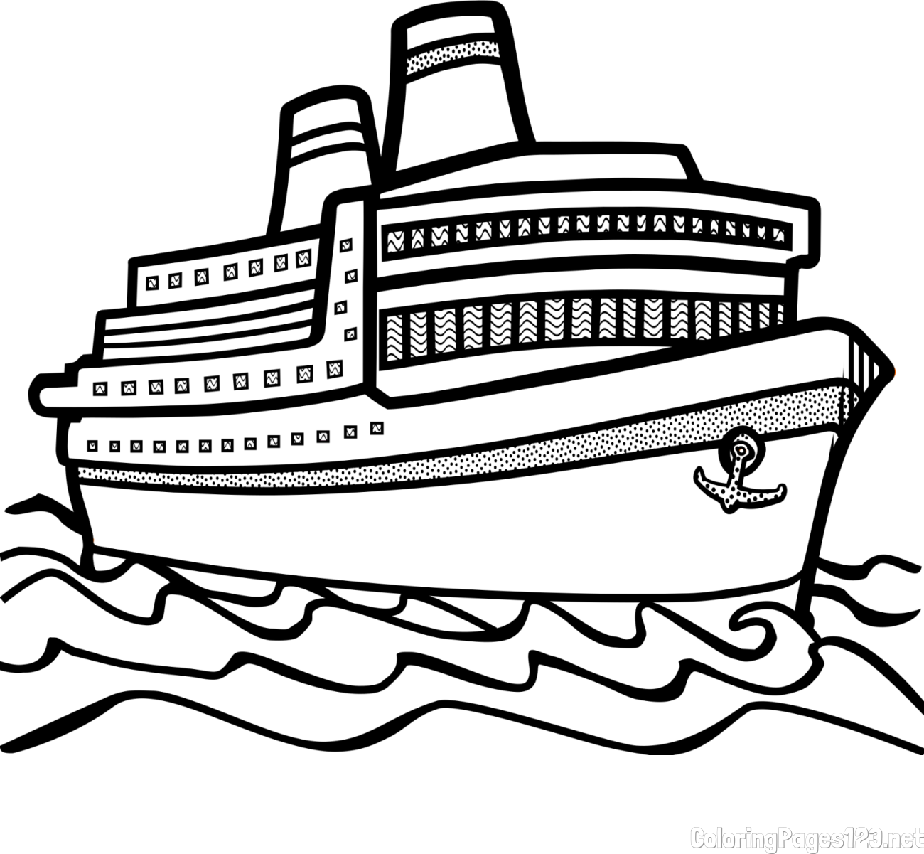 Large Passenger Ship Coloring Page