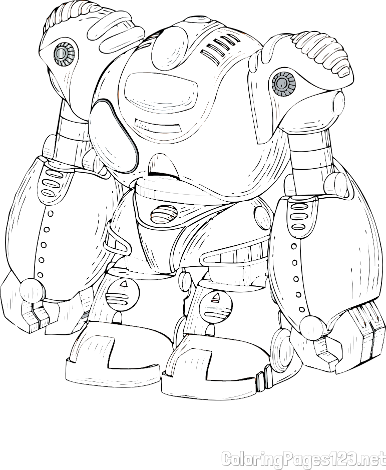 Large Robot Coloring Page