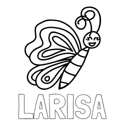 Online Created Coloring Page - LARISA Coloring Page and Simple Butterfly Coloring Page