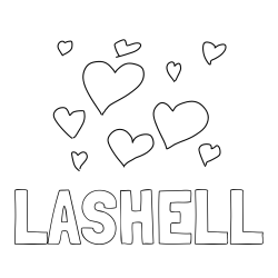 Online Created Coloring Page - LASHELL Coloring Page and Coloring page of hearts 😍
