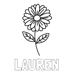 Online Created Coloring Page - LAUREN Coloring Page and Flower Coloring Page