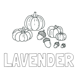Online Created Coloring Page - LAVENDER Coloring Page and Autumn Harvest Coloring Page - Acorns and Pumpkins
