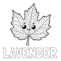 Online Created Coloring Page - LAVENDER Coloring Page and Smiling Leaf Coloring Page for Kids