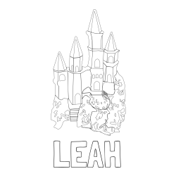 Online Created Coloring Page - LEAH Coloring Page and Abstract Castle Coloring Page - Simple Yet Detailed