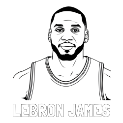 Online Created Coloring Page - LEBRON JAMES Coloring Page alongside NBA Player Coloring Page