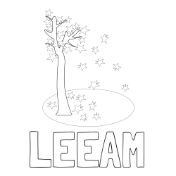Online Created Coloring Page - LEEAM Coloring Page and Autumn Tree Coloring Page for Kids