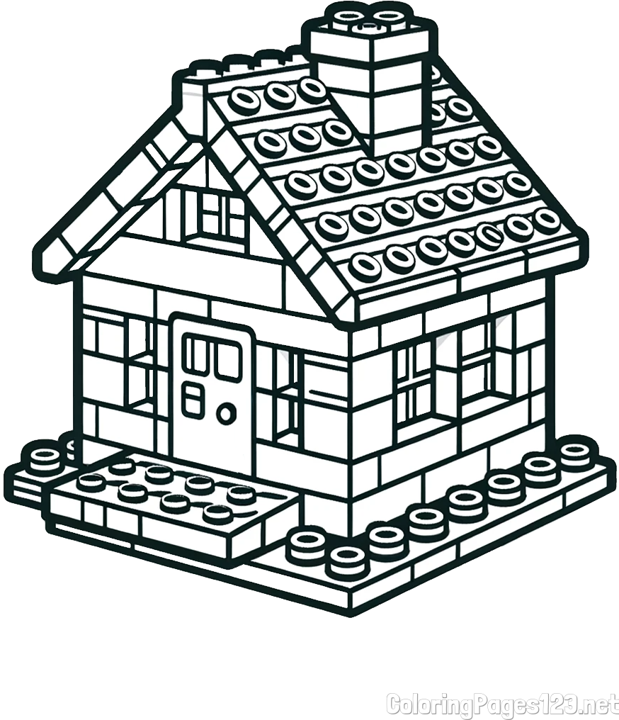 LEGO House Coloring Page