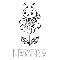 LEIANNA Coloring Page and Coloring Page of a Cute Bee on a Flower