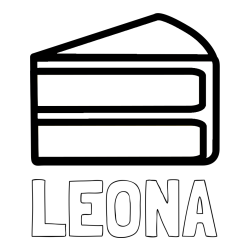 Online Created Coloring Page - LEONA Coloring Page and Simple Slice of Cake Coloring Page