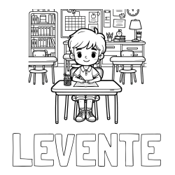 Online Created Coloring Page - LEVENTE Coloring Page and Cute Student in Class Coloring Page