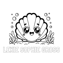 LEXIE SOPHIE GROSS Coloring Page alongside Smiling Seashell Coloring Page for Kids