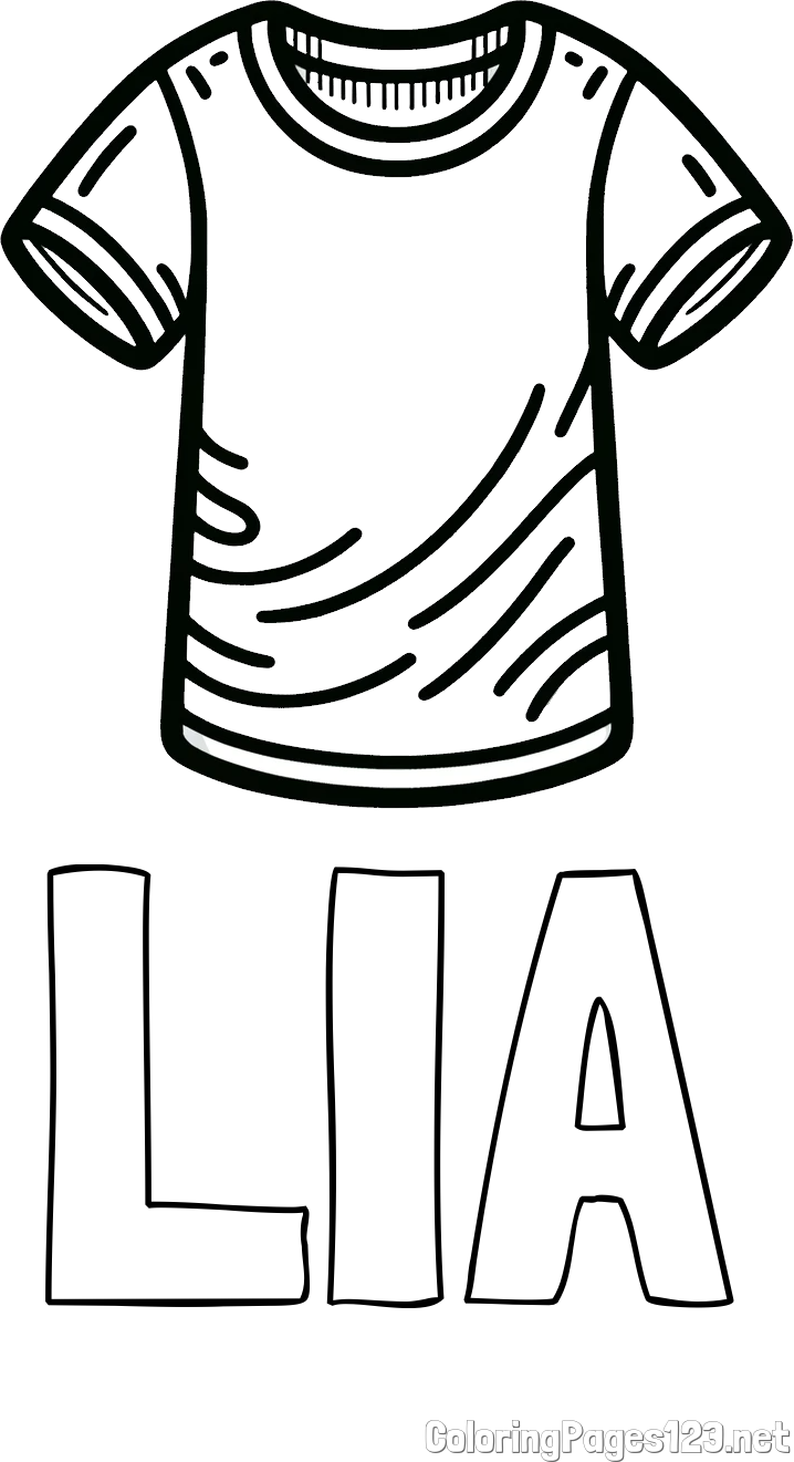 LIA Coloring Page and Kids’ T-Shirt Coloring Page