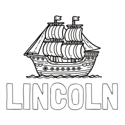 Online Created Coloring Page - LINCOLN Coloring Page alongside Pirate Ship Coloring Page