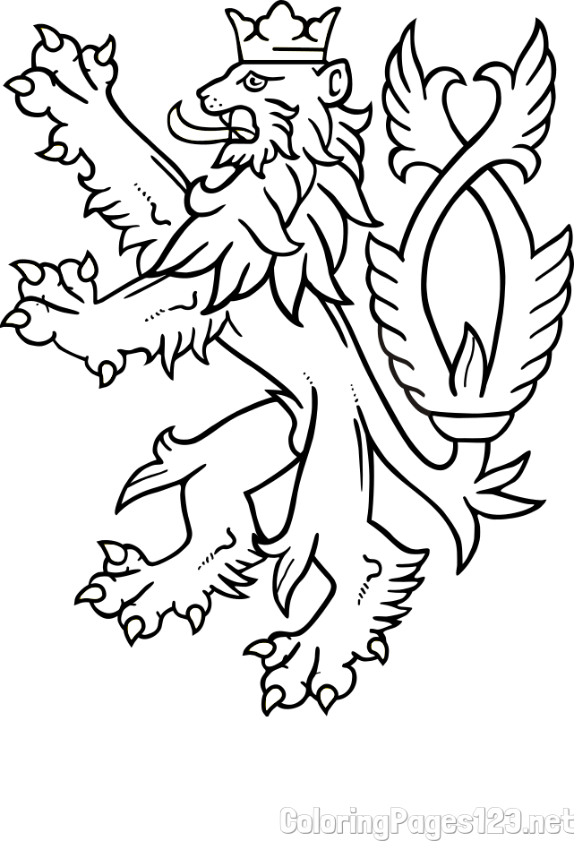 Lion Crest Coloring Page