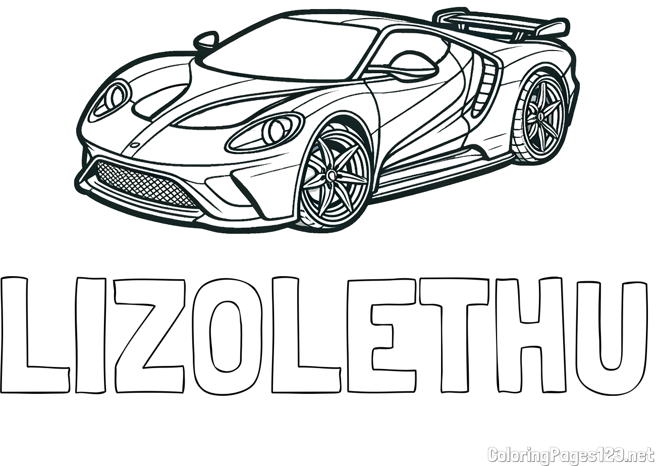 LIZOLETHU Coloring Page and Coloring Page of a Fast Sport's Car