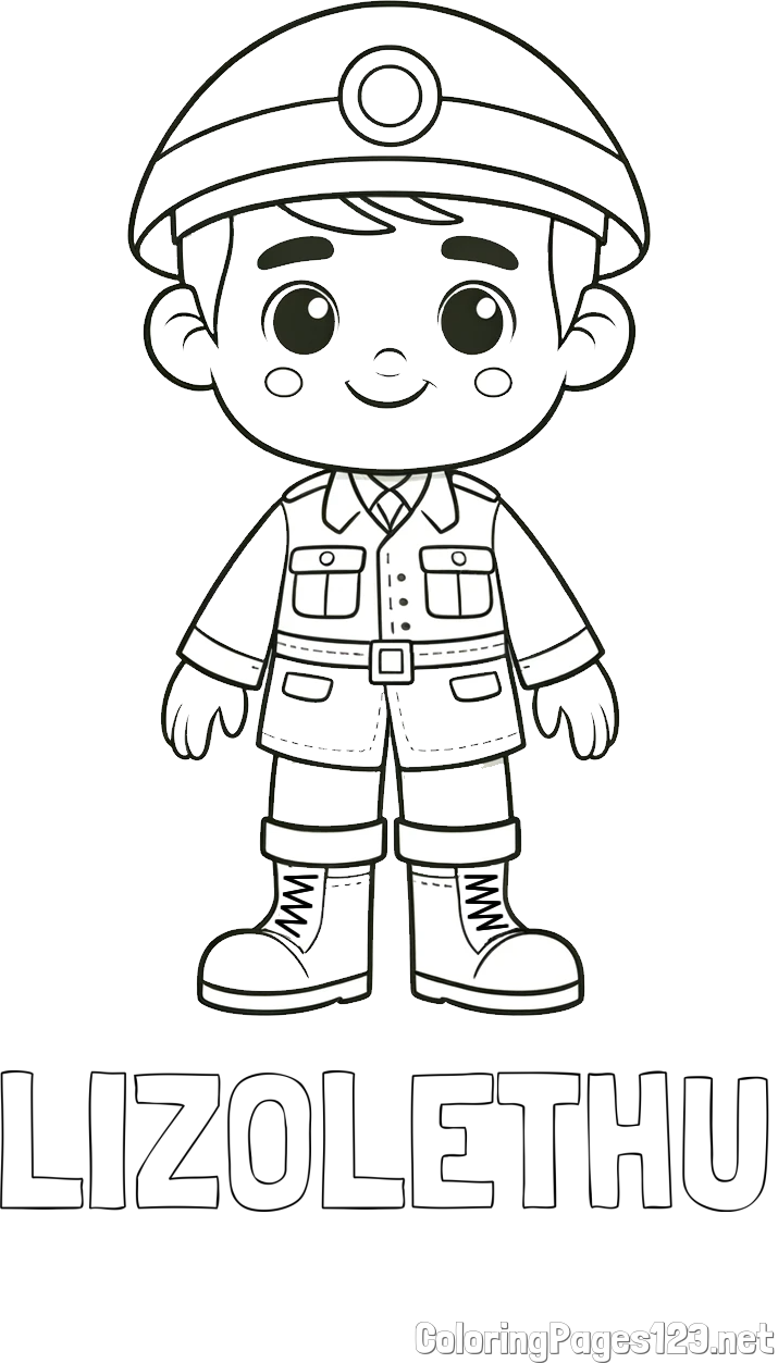 LIZOLETHU Coloring Page and Cute Soldier Coloring Page for Kids