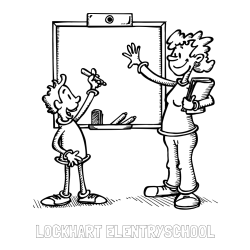 Online Created Coloring Page - LOCKHART ELENTRYSCHOOL Coloring Page and School Coloring Page of a Teacher and a Student