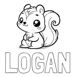 Online Created Coloring Page - LOGAN Coloring Page and Coloring Page of Cute Squirtle