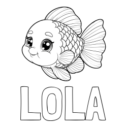 Online Created Coloring Page - LOLA Coloring Page and Coloring Page of a Tropical Fish