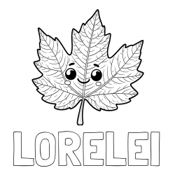 Online Created Coloring Page - LORELEI Coloring Page and Smiling Leaf Coloring Page for Kids