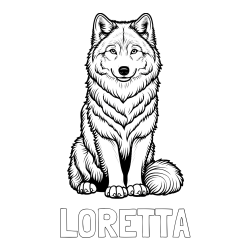 Online Created Coloring Page - LORETTA Coloring Page and Beautiful Wolf Coloring Page