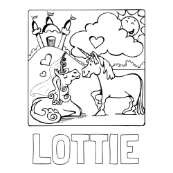Online Created Coloring Page - LOTTIE Coloring Page and The Coloring Page of Love-Struck Unicorns