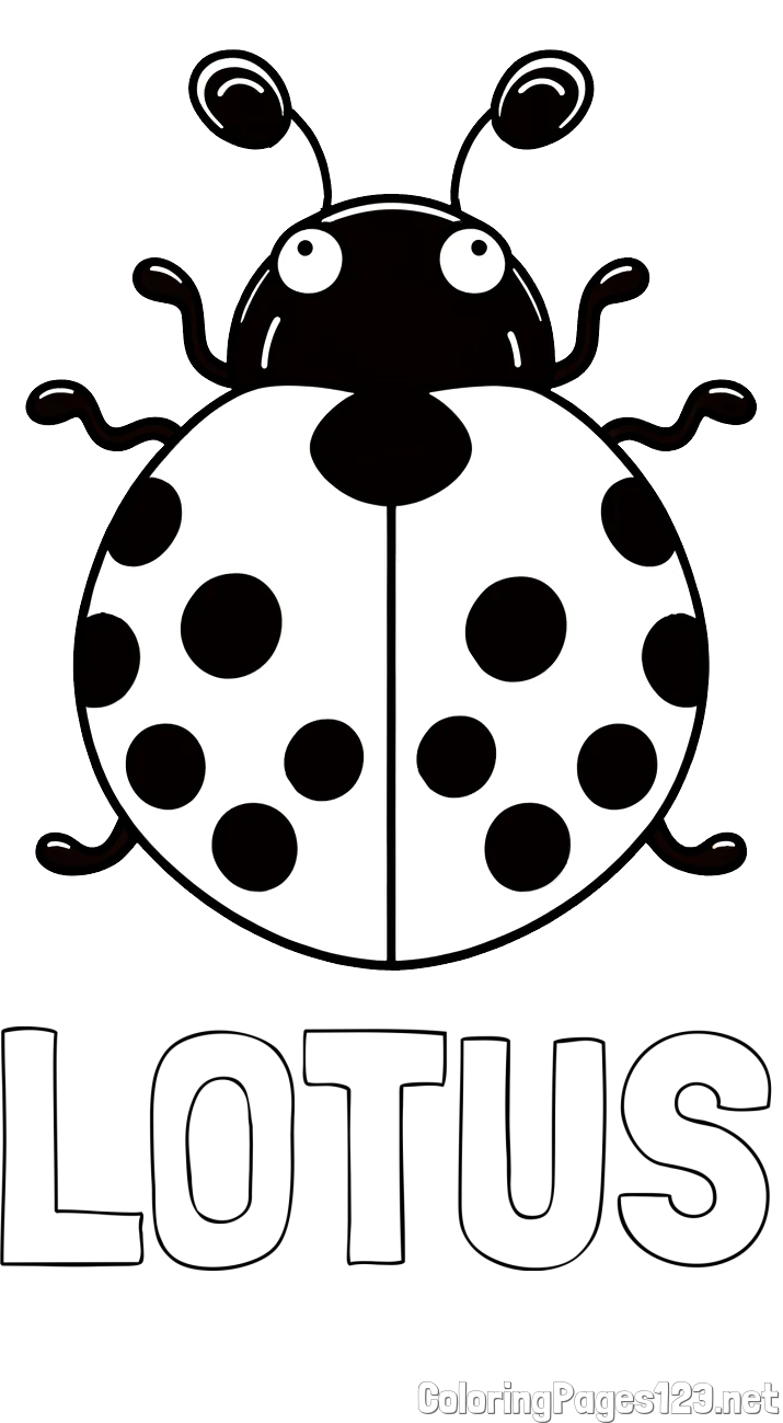 LOTUS Coloring Page and Easy Ladybug Coloring Page