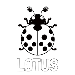 Online Created Coloring Page - LOTUS Coloring Page and Easy Ladybug Coloring Page