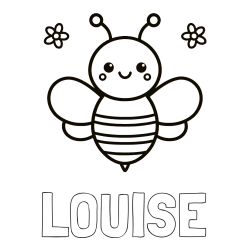 LOUISE Coloring Page and Children's Bee Coloring Page