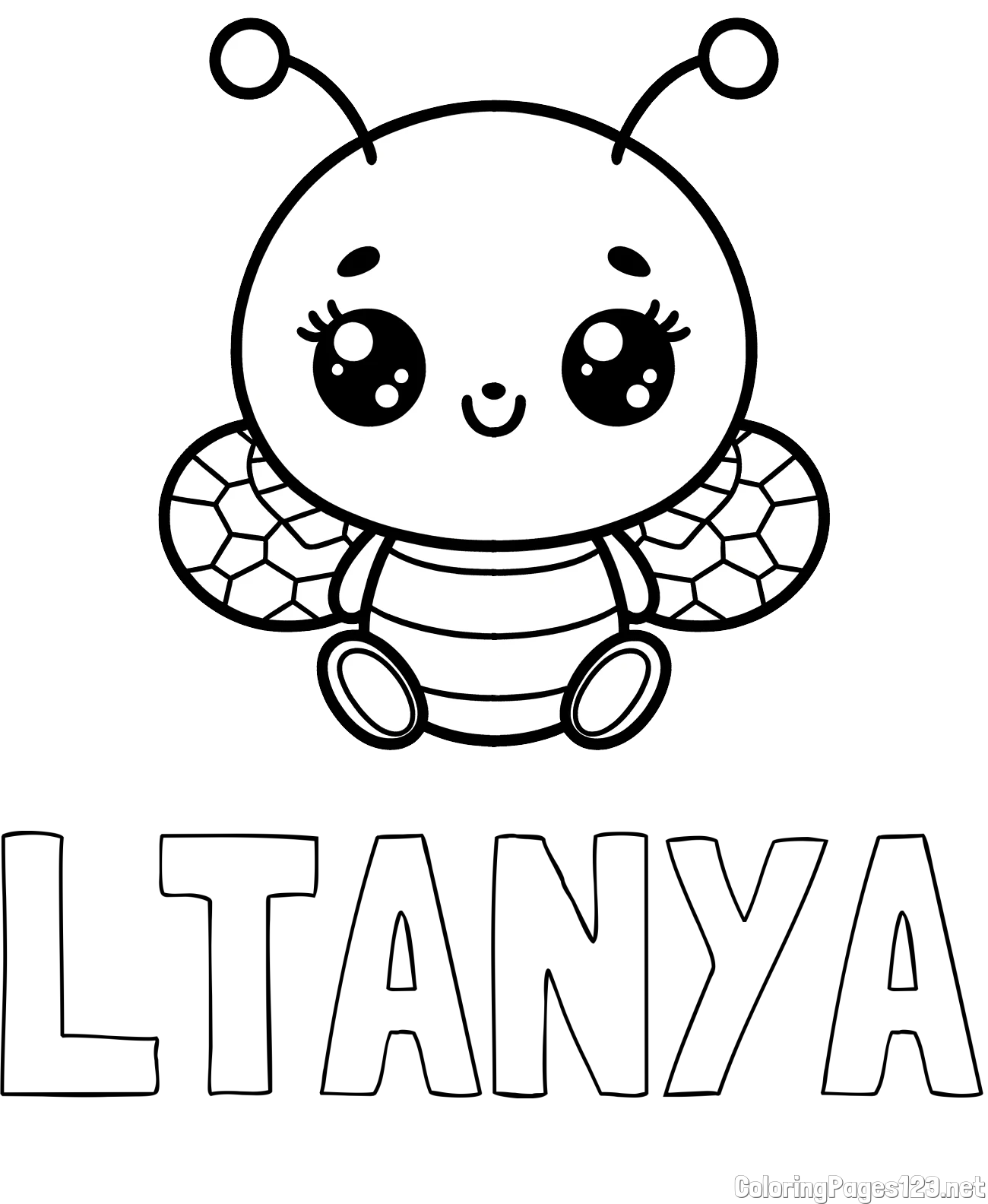 LTANYA Coloring Page and Children's Coloring Page of a Cute Bee