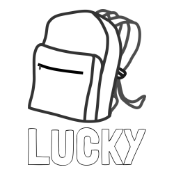 Online Created Coloring Page - LUCKY Coloring Page and School Backpack Coloring Page