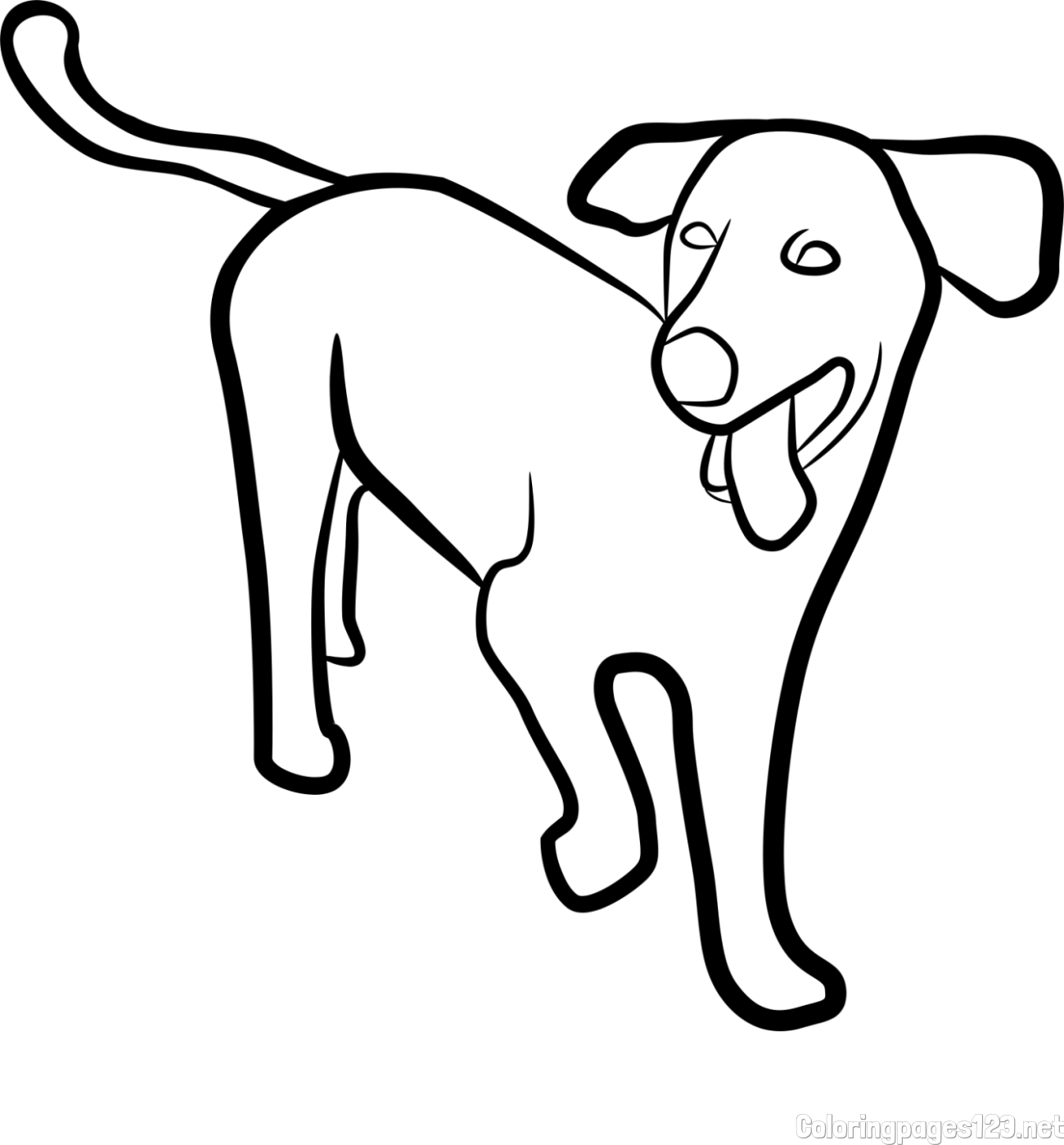 Coloring Page of an Adorable but Slightly Tired Dog