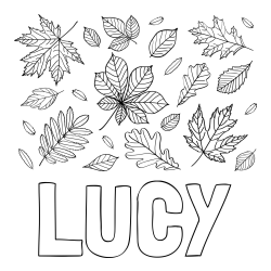 Online Created Coloring Page - LUCY Coloring Page and Autumn Leaves Coloring Page