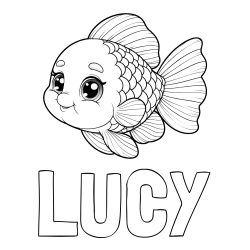 LUCY Coloring Page and Coloring Page of a Tropical Fish