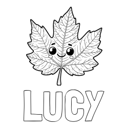 LUCY Coloring Page and Smiling Leaf Coloring Page for Kids