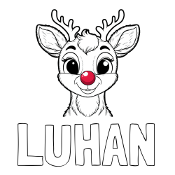 LUHAN Coloring Page and Coloring Page of Rudolph the Red-Nosed Reindeer