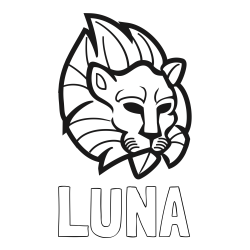 LUNA Coloring Page and Abstract Lion Face Coloring Page