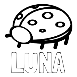 Online Created Coloring Page - LUNA Coloring Page and Simple Ladybug Coloring Page