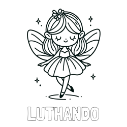 Online Created Coloring Page - LUTHANDO Coloring Page and Simple Coloring Page of a Magical Fairy