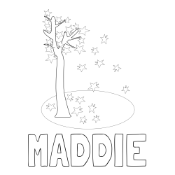 MADDIE Coloring Page and Autumn Tree Coloring Page for Kids