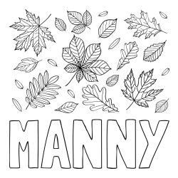 Online Created Coloring Page - MANNY Coloring Page and Autumn Leaves Coloring Page