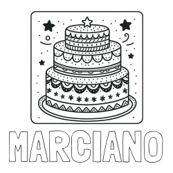 Online Created Coloring Page - MARCIANO Coloring Page and Big Cake Coloring Page