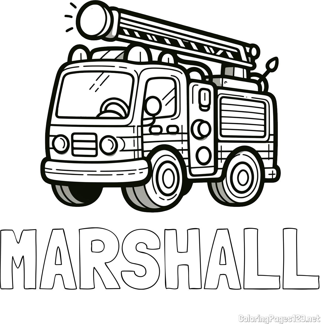 MARSHALL Coloring Page alongside Children's Coloring Page of a Simple ...