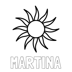 Online Created Coloring Page - MARTINA Coloring Page and Simple Sun Coloring Page for Kids