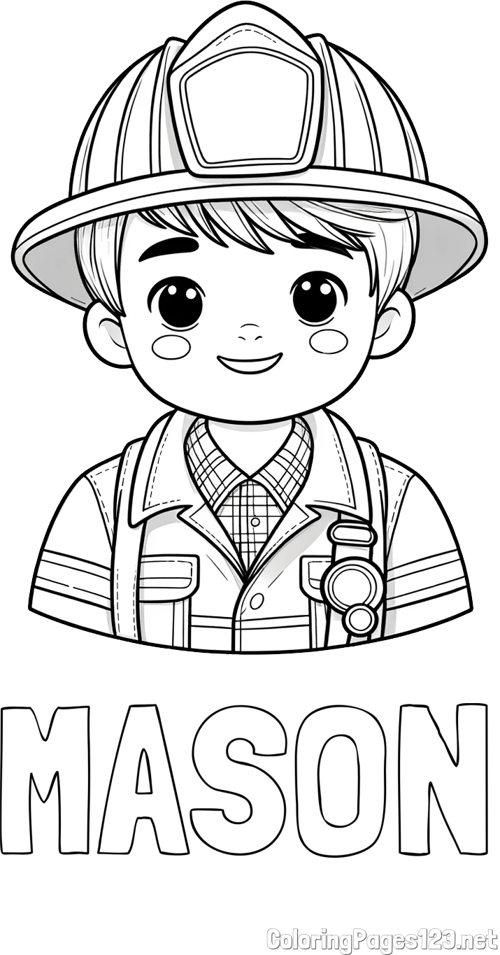 MASON Coloring Page and Young firefighter's coloring page