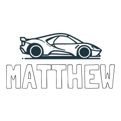 Online Created Coloring Page - MATTHEW Coloring Page alongside Simple Coloring Page of a Racing Car