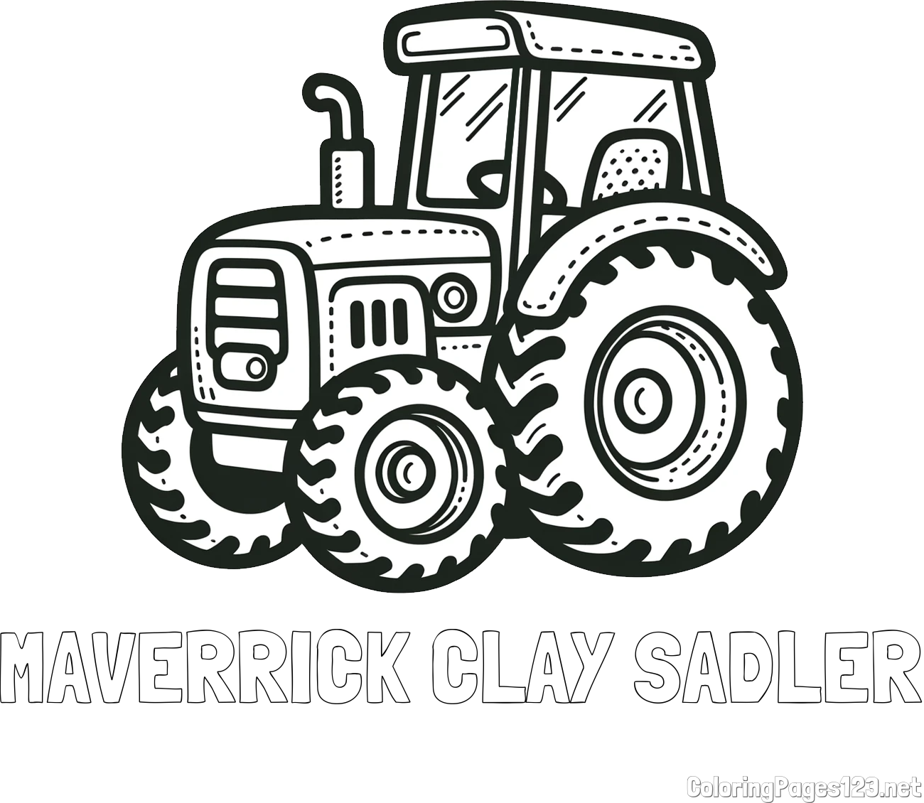 MAVERRICK CLAY SADLER Coloring Page and Beautiful Tractor Coloring Page