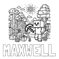 Online Created Coloring Page - MAXWELL Coloring Page and Minecraft World Coloring Page