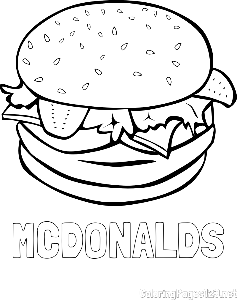 MCDONALDS Coloring Page alongside Big Mac Coloring Page for Kids